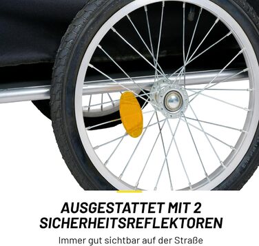 Причіп для велосипеда Dunlop – вантажний причіп з відбивачами та регульованим захистом від дощу – жовтий