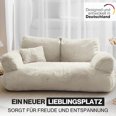 Кігтеточка-софа для котів та собак Noviclass Simba, 70x48 см, з міні-подушкою, знімний чохол (кремовий)