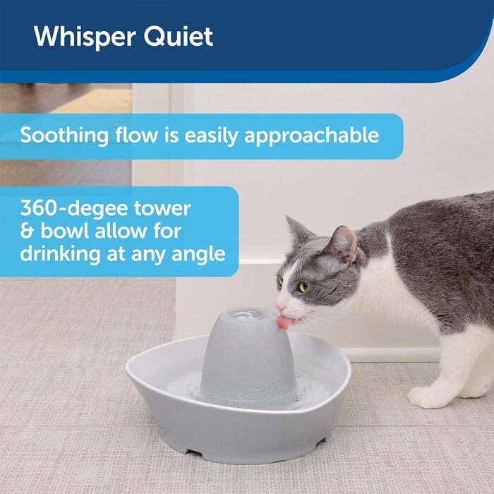 Керамічний фонтан для води PetSafe Streamside, 1,8 л, фільтрований, безшумний, для котів і собак
