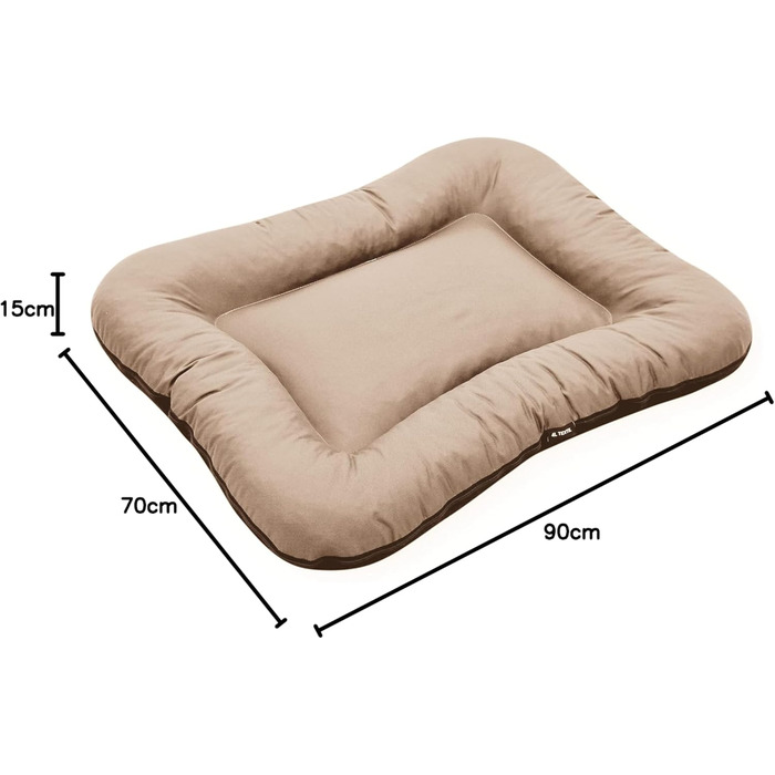 Клео - лежанка для собак середніх розмірів, 90x70 см, бежева, знімний чохол, водонепроникна, для собак великих порід