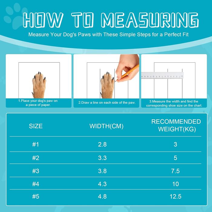 Чоботи для собак, захист подушечок лап, Outdoor, 4 шт. З відбиваючим кріпленням на липучці, дихаючі, регульовані, для малих та середніх собак (Чорний, 5)