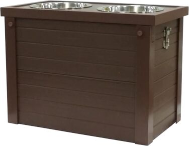 Підвищена годівниця для собак New Age Pet ECOFLEX з двома мисками з нержавіючої сталі та контейнером для зберігання з розсувною кришкою