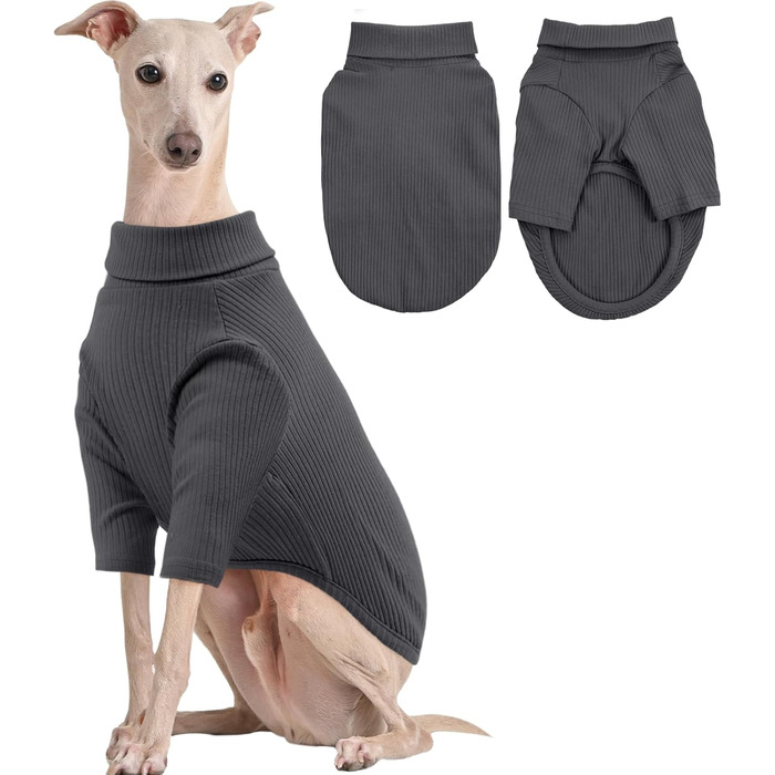 Теплий зимовий одяг для собак Kuoser: светр-піжама з довгими рукавами, сірий, розмір 2XL