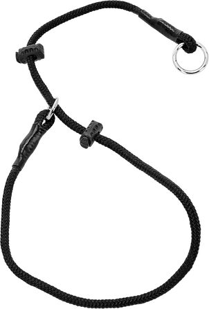 Нашийник для собак Dingo Gear, ручної роботи, міцний шнур, 2 обмежувачі, водонепроникний, для K9-тренувань, IGP, агітація, кусання, слухняність, чорний, L (S04049)
