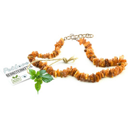 Намисто з бурштину для собак PetLove • 100% балтійський бурштин • Обов'язкове для собак та котів • Довжина: 50-55 см