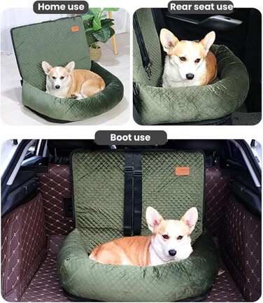 Автокрісло для собак на заднє сидіння, автосидіння для тварин, миється, для маленьких та середніх собак, переноска для собак з неслизьким покриттям та ременем безпеки, рожевий колір
