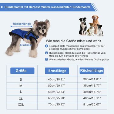 Водонепроникний жилет для собак - теплий зимовий жилет для собак, підходить для цуценят та великих собак (L, XL)