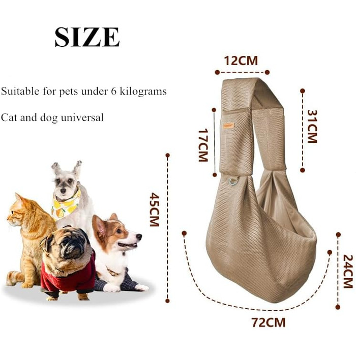 Транспортна сумка для собак і котів на плечі, хакі. Дихаюча сумка-переноска для вигулу, подорожей та активностей на відкритому повітрі