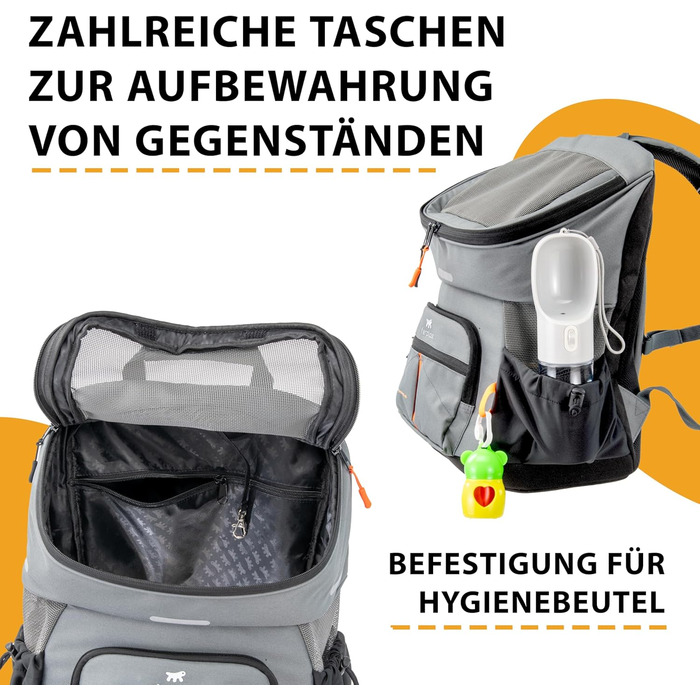 Рюкзак для собак та котів Ferplast Voyager Backpack, сірий, M-L