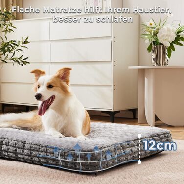 Ортопедичний килимок для собак - м'який лежак для тварин, неслизький, теплий, сірий, 60x45x12 см