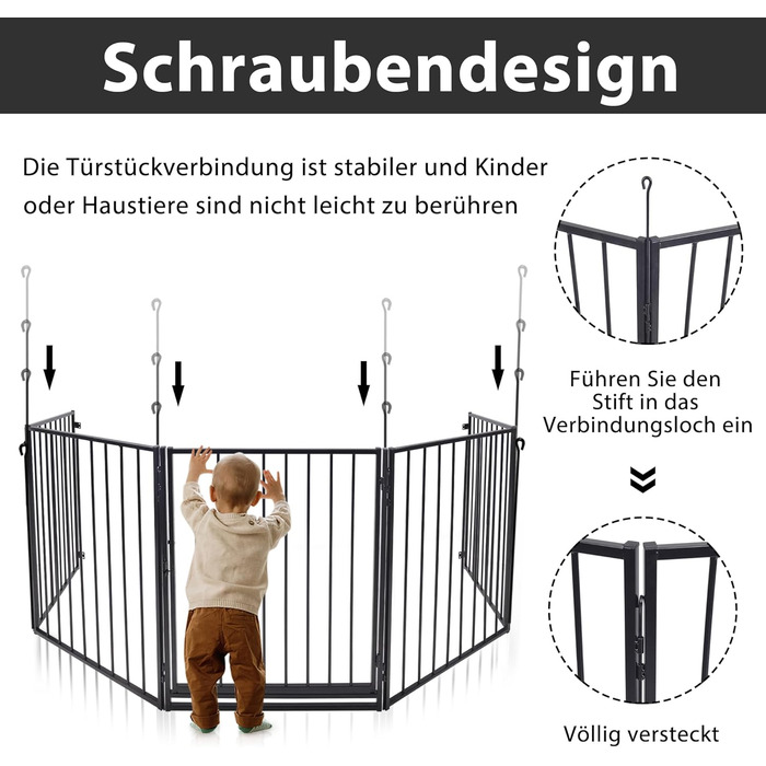 Забіг для цуценят Froadp 5 TLG: захист від каміну, огорожа, забіг, загін для собак, дітей. 61 x 76 см