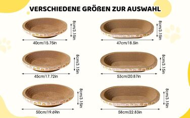 Котячий когтеточка з картону овальної форми, іграшковий центр для котів, 57 см
