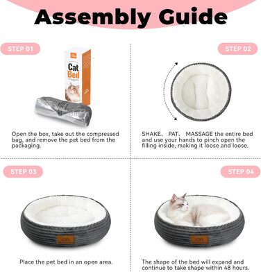 Крісло-лежанка для котів та собак, лежанка-донатик для тварин, зручне, ультрам'яке, 51x51x17 см, темно-сіре, для цуценят та кошенят, з неслизьким дном, миється