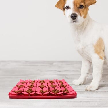Килимок для котів та собак, силіконовий, повільне годування, проти нудьги, для корму та ласощів (Червоний)
