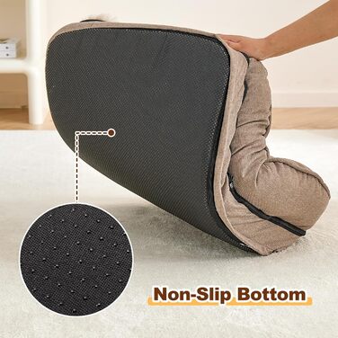 Ортопедичне ліжко для собак середніх порід Jiupety, коричневе, 66 x 51 x 17 см. Водонепроникне, знімний кошик, зручне собаче ліжко