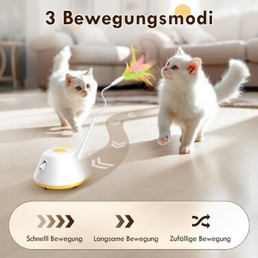 Інтерактивна іграшка для котів TGFIX 3 в 1 – електрична, з колесами та лазером, розвиваюча, з USB-зарядкою (жовта)