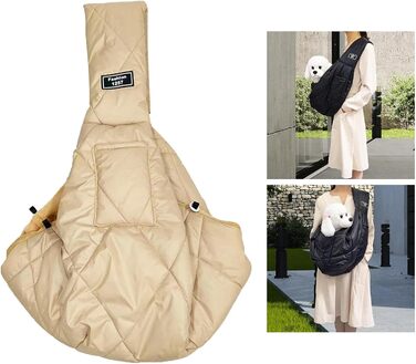 Трапляча сумка для собак та котів, зимова, з м'яким ременем, сумка-переноска для тварин, маленька, кольору абрикос