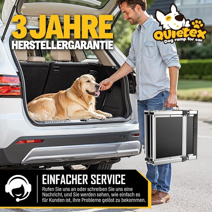 Рампа для собак у автомобіль, автоматичне складання, 170 см, чорна. Рампа для собак, вантажівок та SUV. Максимальне навантаження: 150 кг. Антиковзаюча поверхня.
