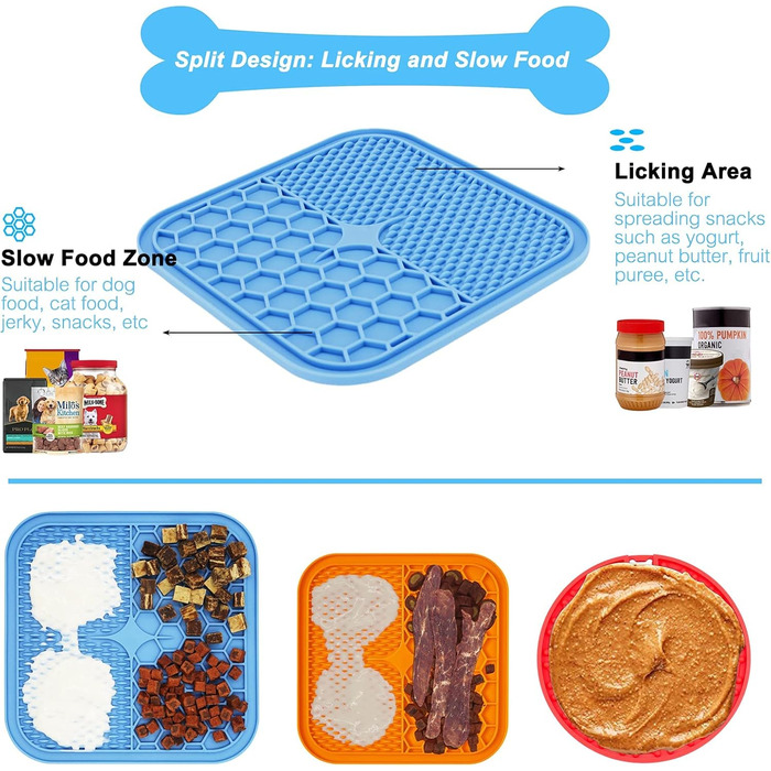 Килимок для ласощів для собак Hysagtek (3 шт.) з лопаткою, для маленьких та середніх порід, сильна фіксація, для купання, грумінгу та дресирування