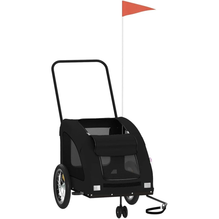 Причіп для велосипеда для собак, чорний, Oxford-Gewebe та метал, LH28939