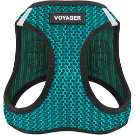 Шлейка для собак Best Pet Supplies Voyager Step-In Air, дихаюча, нейлонова, бірюзова, для малих і середніх порід, розмір S