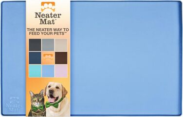 Силіконова підкладка під миску для собак і котів Neater Pet Brands, водонепроникна, захист підлоги, 48,3×30,5 см, блакитна