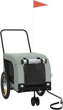 Причіп для велосипеда для собак Сірий та Чорний, Oxford-Gewebe та сталь, LH12049