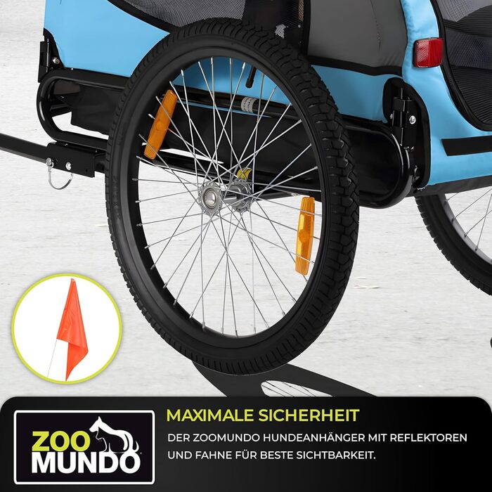 Фаркоп-причіп для велосипеда Zoomundo Buddy, переноска для собак, блакитний