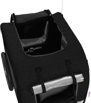 Фургон для собак VidaXL, чорний, 45 кг, 125 x 64 x 66 см