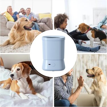 Очисник лап для собак, пристрій для миття лап, 2 швидкості, захист від бризок, аксесуар для догляду за лапами під час прогулянок, походів, кемпінгу (блакитний)