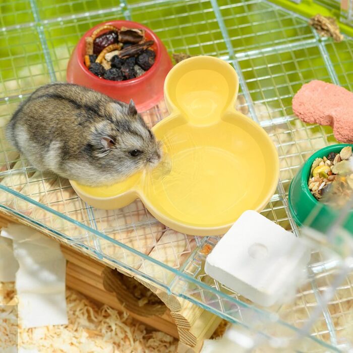 Миска для їжі та води для хом'яків LuckyOpt - мила форма мишки, кераміка, легко миється, для дрібних тварин, їжачок, білка, гризуни, цуцики (фіолетовий)