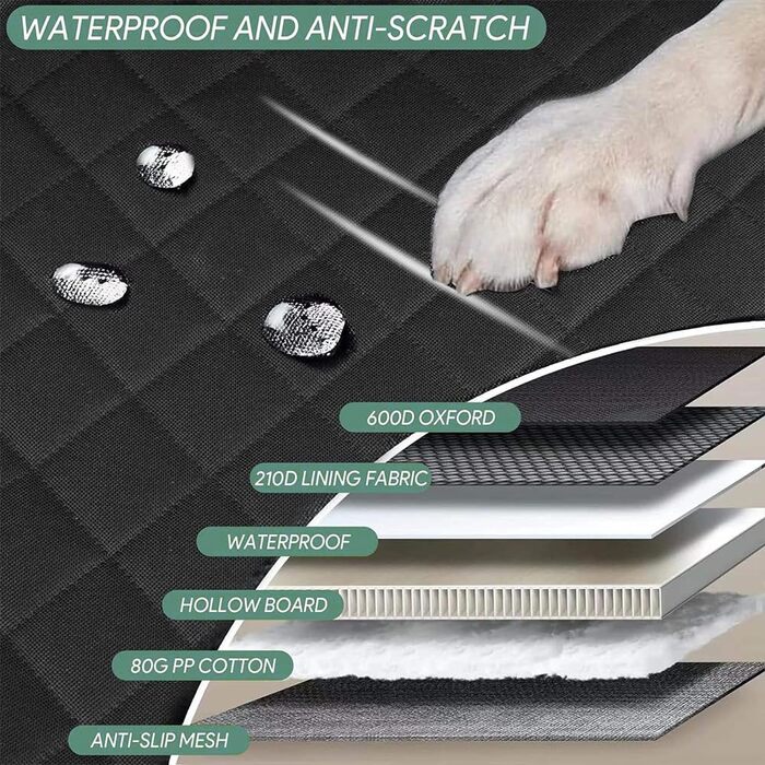 Захисний чохол на автосидіння для собак, стійкий, нековзкий, сірий. Захист заднього сидіння від бруду та подряпин, легко миється.