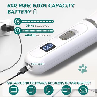 Триммер для собак Leise: догляд за кігтями та шерстю. LED-підсвітка, для собак та котів.