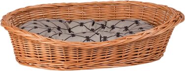Корзина для собак з ротангу, корзина для тварин, корзина для котів (Бежева, 100x75 H27)