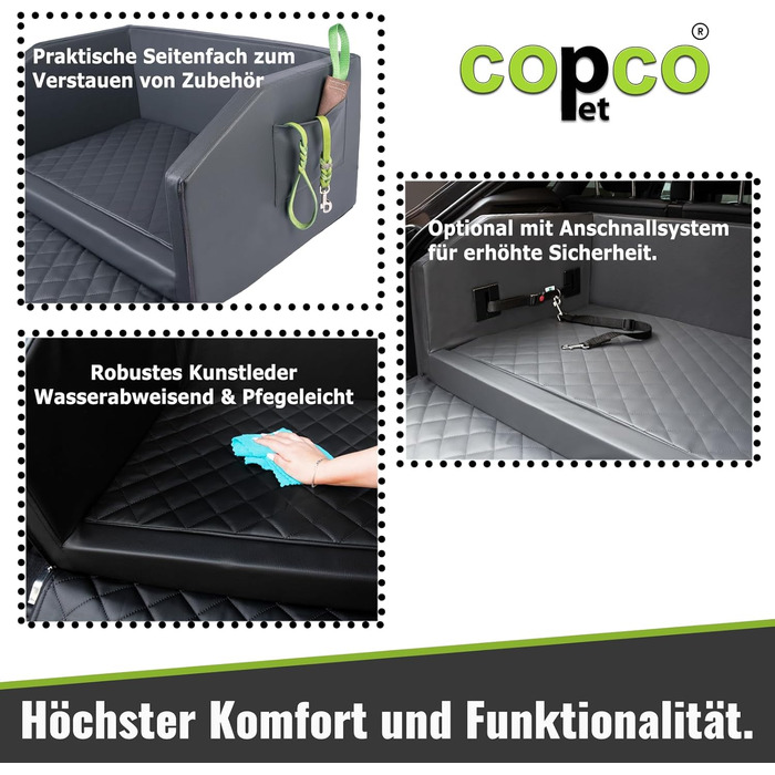 Захист для багажника авто для собак: коробка-транспортер з кишенею та системою кріплення, 80x55x38 см (Сірий)