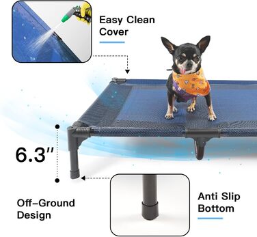 Підвищені лежанки для собак Suddus, червоні, розмір M (великі, червоні) (91x58x16 см, синій)