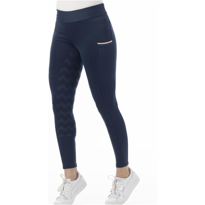 Легінси для верхової їзди Riding World Agadir для жінок та дівчаток | Легінси для їзди верхи з силіконовим повним нальотом та широким поясом | 2 кишені для телефону | Верхова одяг різних розмірів та кольорів (36, темно-синій)