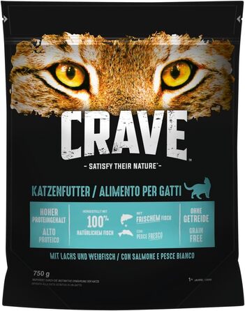 Сухий корм для дорослих котів Crave з індиком та куркою, беззерновий, преміум-клас, 6х750 г