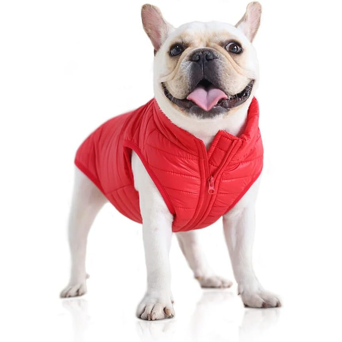 Зимовий одяг для собак: тепла, водонепроникна жилетка з наповнювачем для маленьких та середніх собак, червона, XL