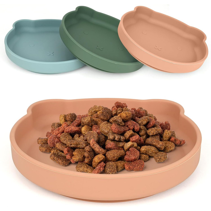 3 миски для котів: годівниця, миска для води, силіконові миски для котів, миски для сухого та вологого корму