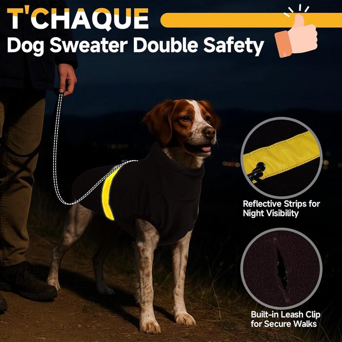 Тепла флісова жилетка для собак 5-в-1 з отвором для повідка, для середніх собак (Cocker, Spaniel), коричнева