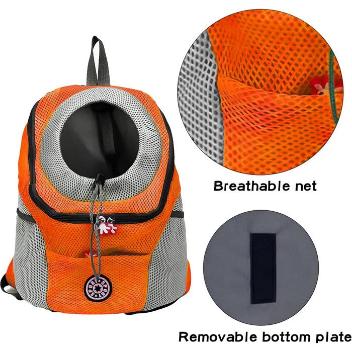 Рюкзак-переноска для собак та котів, до 10 кг, дихаючий, для подорожей та активного відпочинку (Оранжевий)
