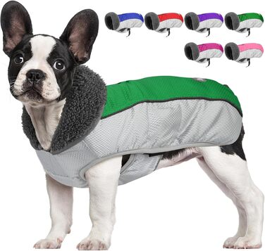 Зимовий одяг для собак, тепла куртка з світловідбиваючими смугами, водонепроникний пуловер на Різдво з отвором для повідка, тепла жилетка для собак малих, середніх та великих порід (Рожевий, M)