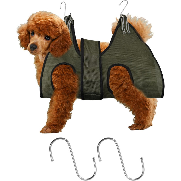 Гамак для тварин Bhoulandi: зручний гамак для котів та собак, дихаючий, з клямками, армійного кольору, розмір M