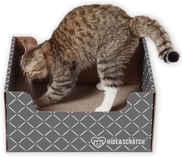 Hide & Scratch: Велика картонна лежанка-когтеточка для котів з змінним картонним елементом, різні кольори