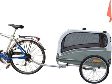 PAPILIOSHOP Argo: Складаний переносник для собак, візок для собак та велопричіп для собак S, M, L, стабільний та вентильований, ідеальний для транспортування тварин та активного відпочинку (Сірий M)