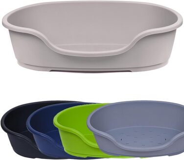 Корзина для собак Adena, пластик, 92 см (110 см), сіро-бежева