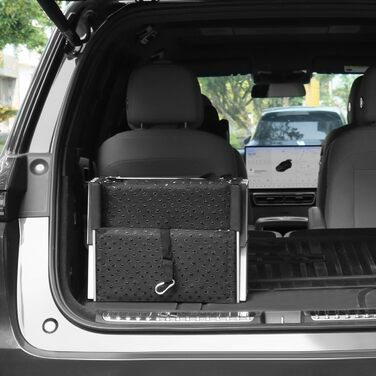 Сходинка для собак QWORK® 4-ступенева складана, антиковзка, для автомобіля - регульована висота 64 см, до 80 кг