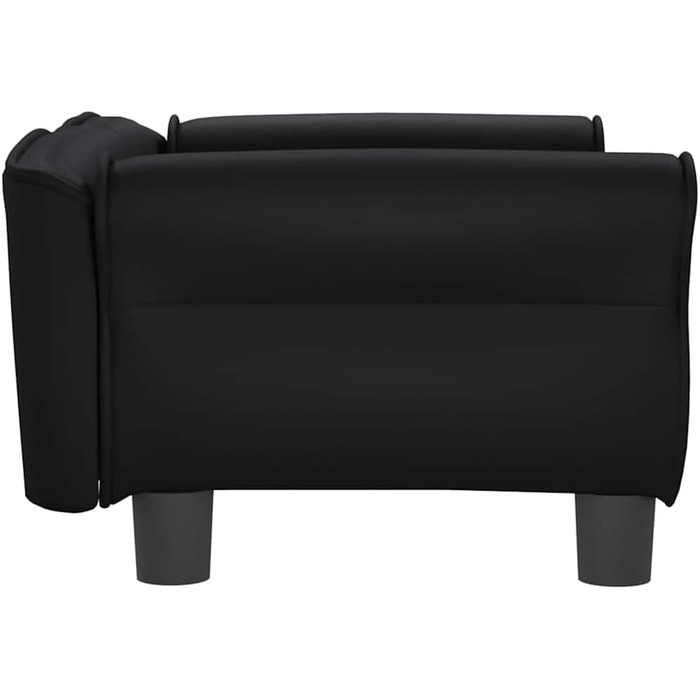 Софа для собак, зручне ліжко для домашніх тварин, лежанка для собак з штучної шкіри, ліжко для цуценят, диван для домашніх тварин, будочка для собак великих та середніх порід, сучасний та елегантний дизайн (70x45x30 см, чорний)