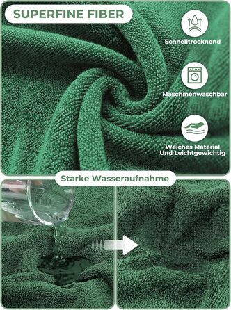 Рушник для собак з мікрофібри, халат для собак, швидковисихаючий, регульований, для великих, середніх та малих собак/котів (зелений, M)